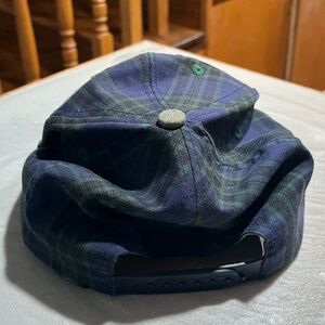 Vintage Mickey Mouse Green & Blue Striped/Plad Hat – Disney Snapback Cap